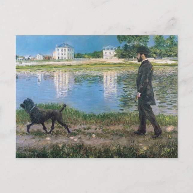 Carte Postale Gustave Caillebotte - Richard Gallo et son chien (Devant)