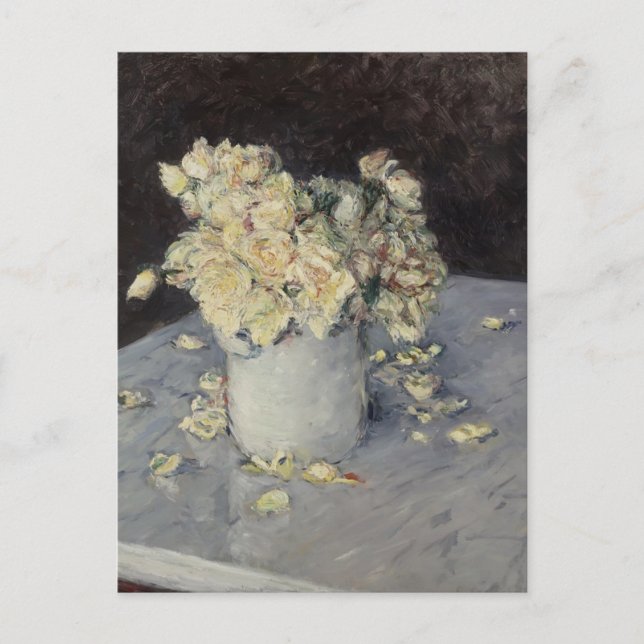 Carte Postale Gustave Caillebotte - Roses jaunes dans un vase (Devant)