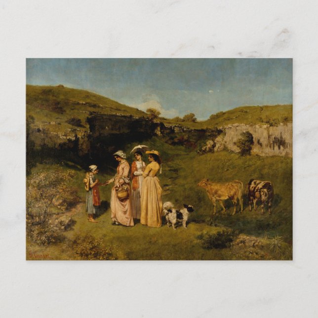 Carte Postale Gustave Courbet - Jeunes Dames du Village (Devant)
