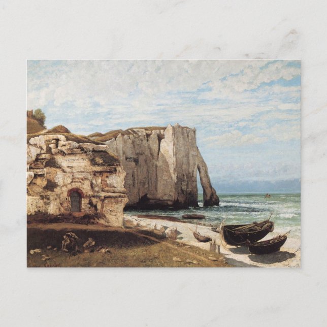 Carte Postale Gustave Courbet - Les falaises d'etretat après (Devant)