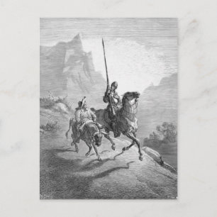 Carte Postale Gustave Dore : Don Quichotte et Sancho s'installen