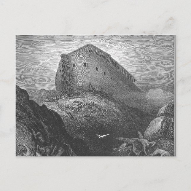 Carte Postale Gustave Doré - Une colombe est envoyée de l'Arche (Devant)