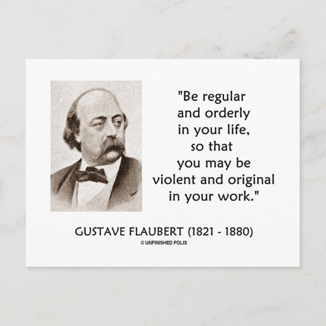 Carte Postale Gustave Flaubert Violent Original Dans Votre Trava (Devant)