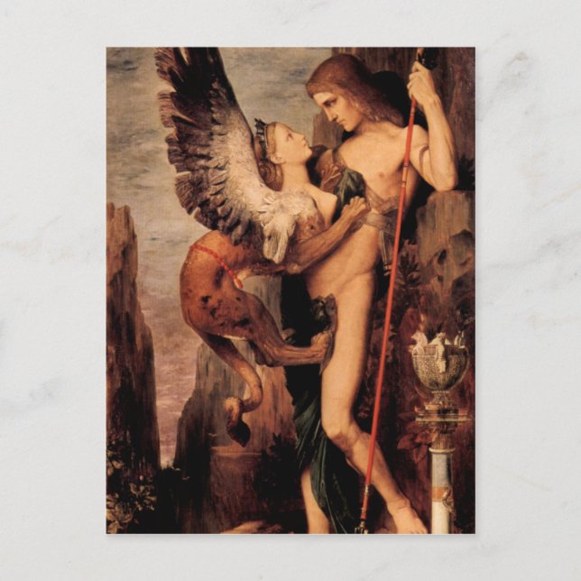 Carte Postale Gustave Moreau - Oedipus et le sphinx (Devant)