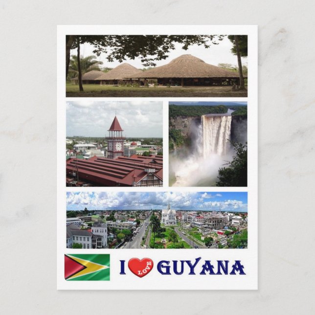 Carte Postale Guyana - Je t'aime - (Devant)