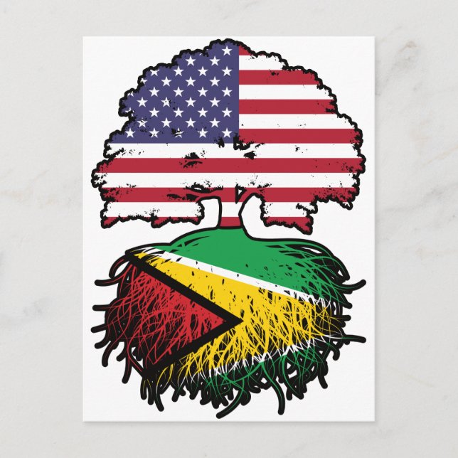 Carte Postale Guyane Guyane Américaine Etats-Unis Drapeau des ra (Devant)