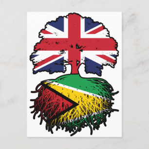 Carte Postale Guyane Guyane Britannique Drapeau des racines de l