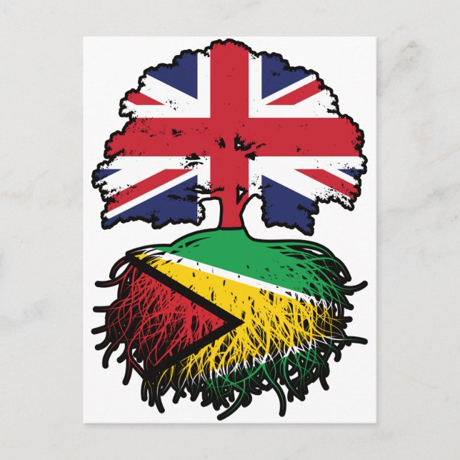 Carte Postale Guyane Guyane Britannique Drapeau des racines de l (Devant)