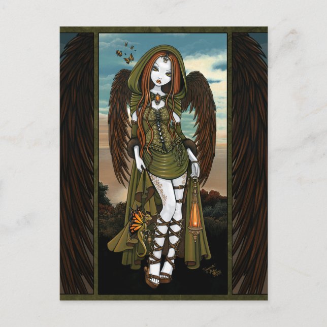 Carte postale Gwyneth Sunset Dragon Lantern Angel (Devant)