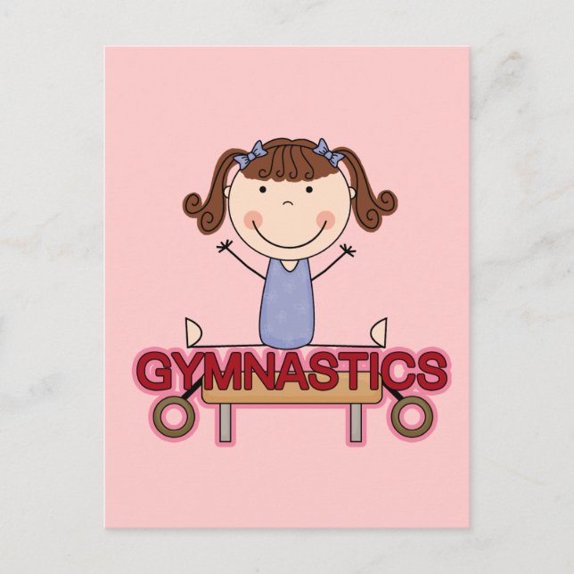 Carte Postale GYMNASTICS - Brunette Girl Splits T-shirts et cade (Devant)