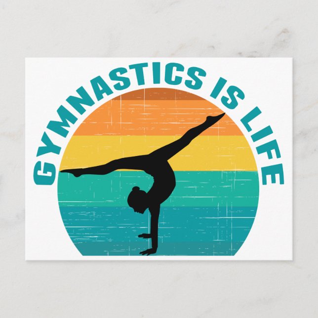 Carte Postale Gymnastique est la vie belle Sunset Gymnaste Turqu (Devant)
