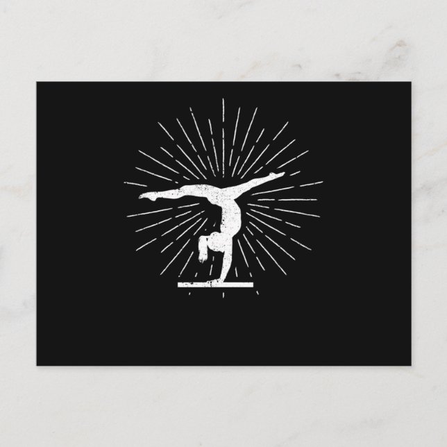 Carte Postale Gymnastique Silhouette Funny Gymnaste Sport (Devant)