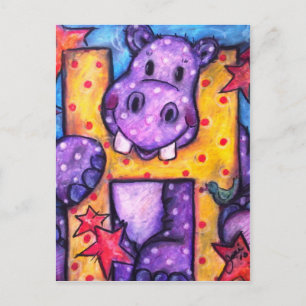 Carte Postale H est pour Hippo