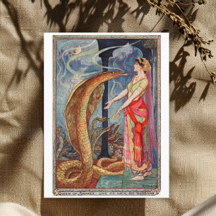 Carte Postale H J Ford Illustration Vintage Reine des serpents