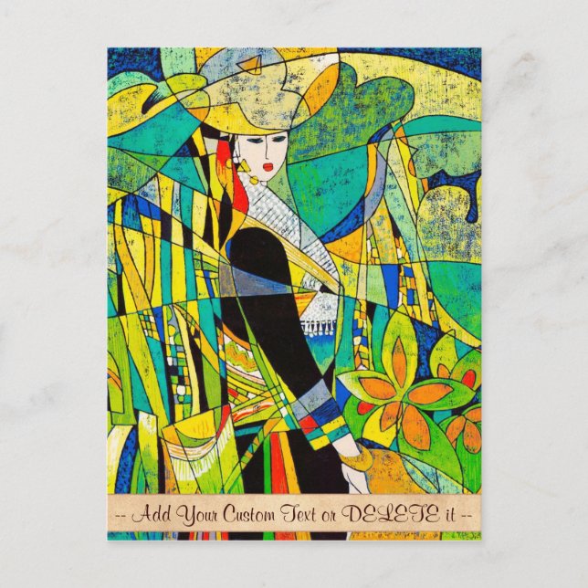 Carte Postale Habille Ping Hao oriental peinture abstraite art (Devant)