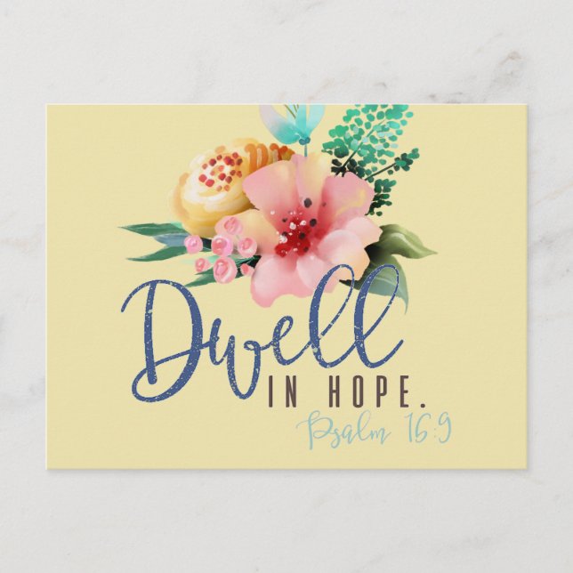 Carte Postale Habiter dans Hope Verse Floral (Devant)