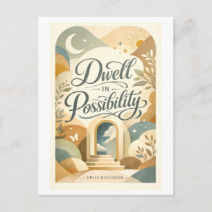 Carte Postale "Habitez la possibilité" Citation Dickinson