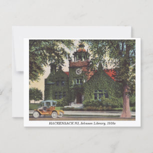 Carte Postale HACKENSACK NJ Johnson Library 1910 vintage