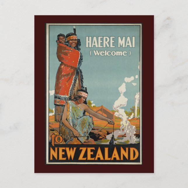 Carte Postale Haere Mai Bienvenue En Nouvelle-Zélande (Devant)