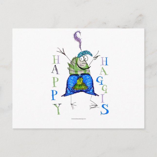 Carte Postale haggis heureux (Devant)