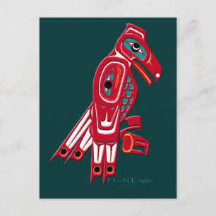 Carte Postale Haida Eagle Amérindien Conception de la faune