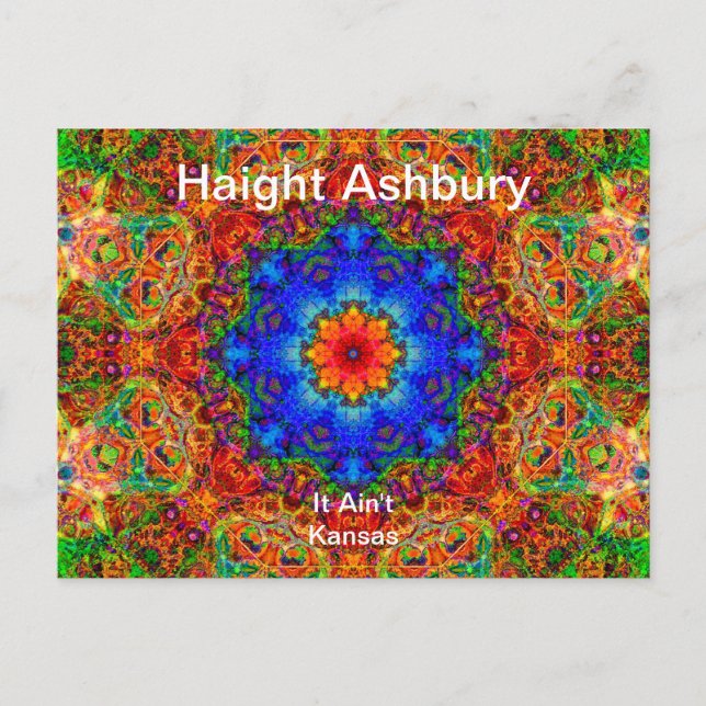Carte Postale Haight Ashbury Psychedelic Hippie Art mode (Devant)