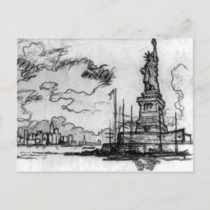 Carte Postale Hail America - Joseph Pennell - 1908