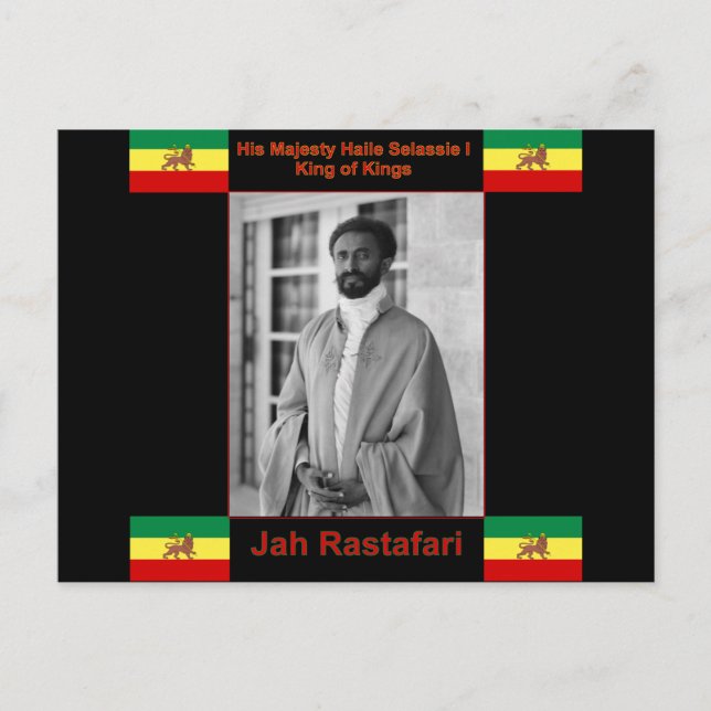 Carte Postale Haile Selassie le Lion de Juda, Jah Rastafari (Devant)