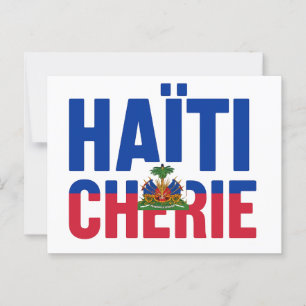 Carte Postale Haïti Chérie - Drapeau haïtien