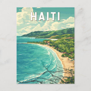 Carte Postale Haïti Illustration Voyage Art Vintage