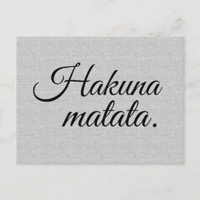 Carte Postale Hakuna matata (Devant)