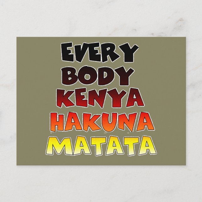 Carte Postale Hakuna Matata coloré : Une fête kenyane (Devant)