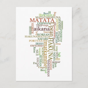 Carte Postale Hakuna Matata Global Word Cloud Art