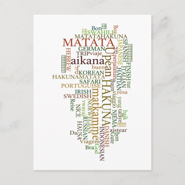 Carte Postale Hakuna Matata Global Word Cloud Art (Devant)