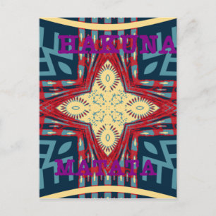 Carte Postale Hakuna Matata Texte Hope Art Abstrait Design d'imp