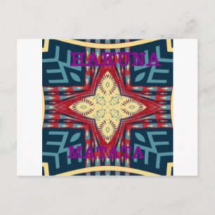 Carte Postale Hakuna Matata Texte Hope Art Abstrait Design d'imp