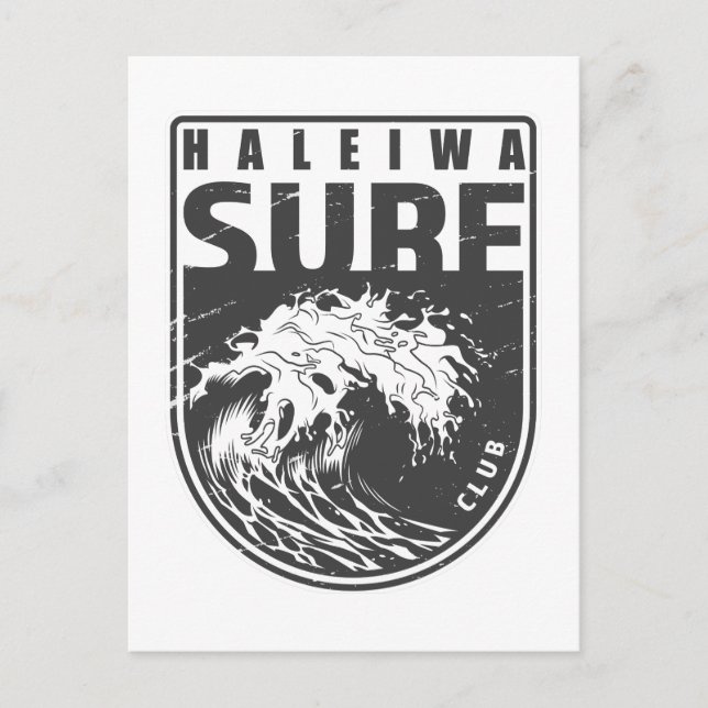 Carte Postale Haleiwa Surf Club Hawaii Emblem (Devant)