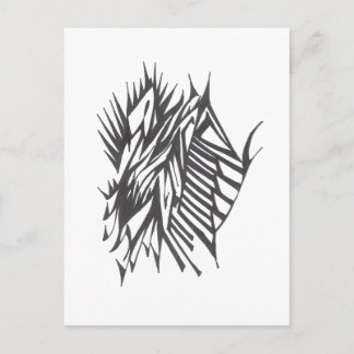 Carte Postale Half & Half Black White Abstract Tribal Tattoo Art