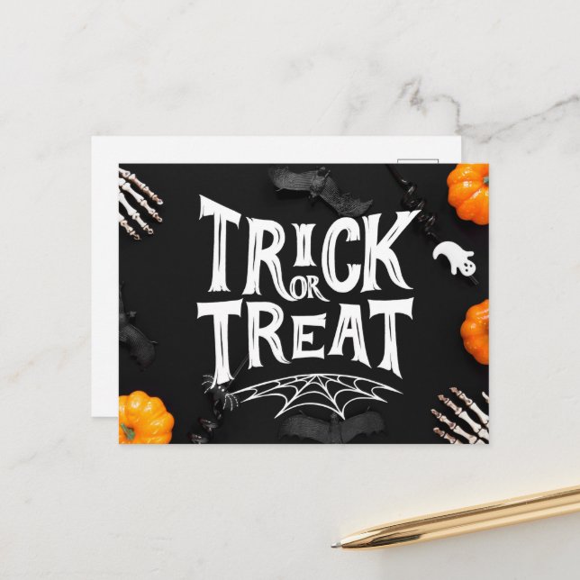 Carte postale Halloween (Devant/Arrière en situation)