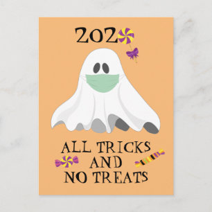 Carte Postale Halloween 2020 Tous les tours et pas de friandises