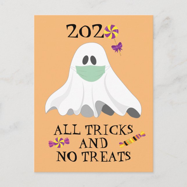 Carte Postale Halloween 2020 Tous les Tricks et aucun traitement (Devant)