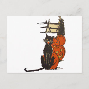 Carte Postale Halloween à la ferme (Carte de Halloween vintage )