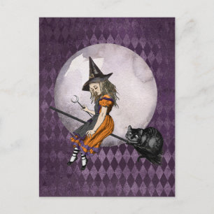 Carte Postale Halloween Alice au pays des merveilles Cheshire Ca