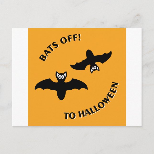 Carte Postale Halloween Bats Orange (Devant)