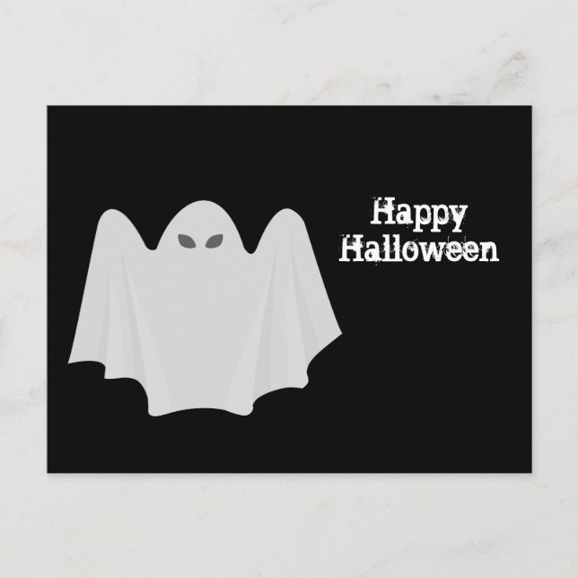 Carte Postale Halloween blanc fantôme (Devant)