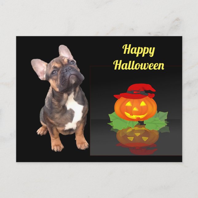 Carte Postale Halloween Bouledogue français Bulldog français (Devant)