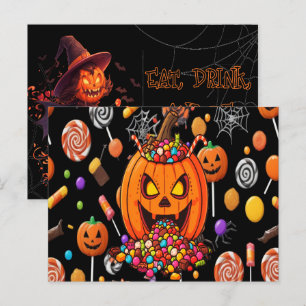 Carte postale Halloween brillante dans le noir