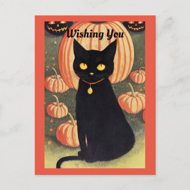 Carte postale Halloween Cat Holiday (Devant)