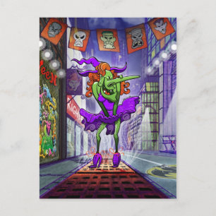 Carte Postale Halloween Charming Witch