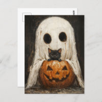 Halloween Chat noir & Fantôme - Éffrayant